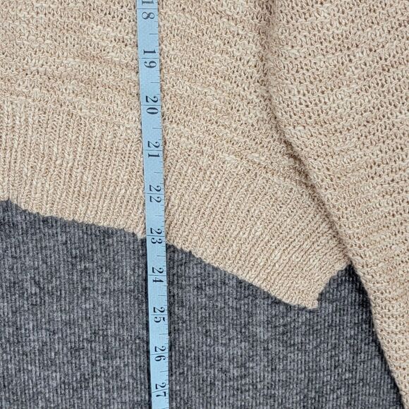 Cotton Candy LA Sweater Womens M/L Tan Long Sleeve Oversized Cropped V Neck - Picture 4 of 11